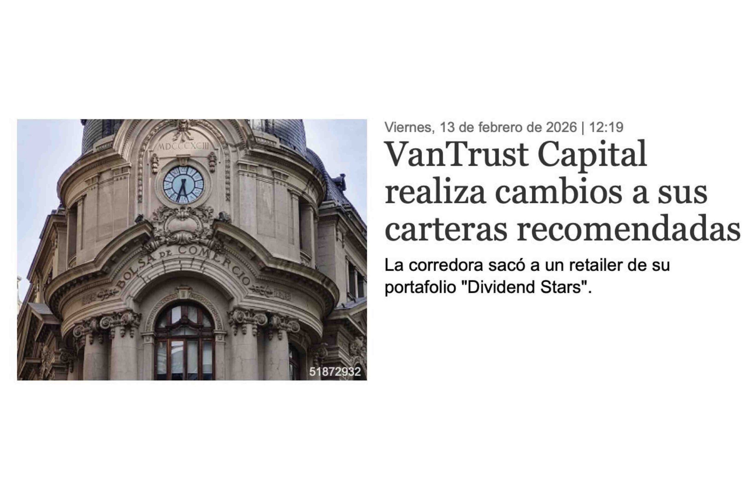 Vantrust Capital makes changes to its recommended portfolios
